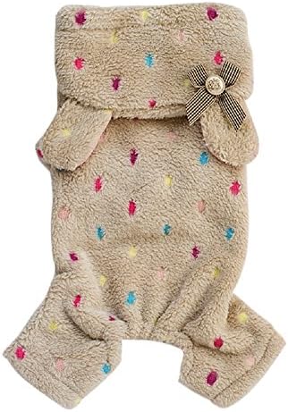 Pet Clothes Coral Fleece Hoodie Warm Coat Pet Cat Dog Jacket Apparel Puppy Clothes S-XL (L, Brown)