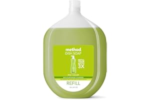 Method Gel Dish Soap Refill, Lime + Sea Salt Scent, Powerful Cleaning Formula, Large Refill Tub, Biodegradable Formula, Cuts Through Grease, 54 Fl Oz