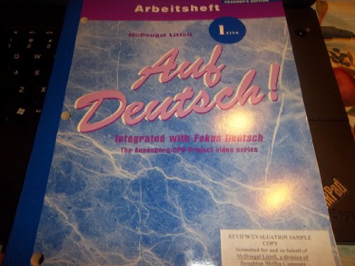Auf Deutsch!: Teacher's Edition Workbook Level 1-Eins
