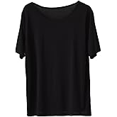AUPancc Modal Pajamas Women's Pajama Tops - Sleep Shirts for Women, Pure Color Round Neck(5 Colors)