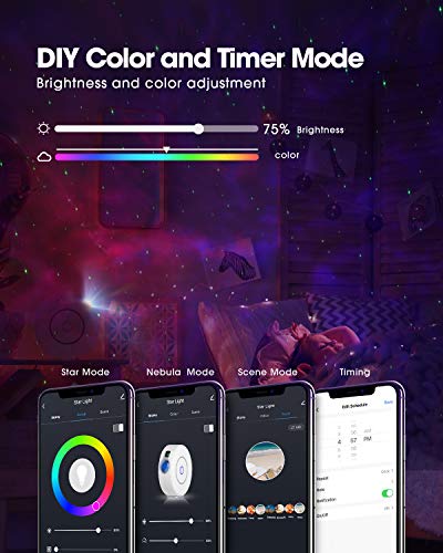 LED Alexa Sternenhimmel Projektor,SUPPOU Smart Nachtlicht 3D Galaxy Sternenprojektor Lampe Kinder Erwachsense mit RGB Dimming/Stimmenkontrolle/WiFi Verbindung/Kompatibel Alexa Google Assistant