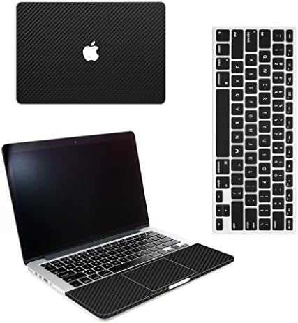 OVIDA Black Carbon Fiber Vinyl MacBook Skin Sticker Case for 13" Macbook Pro Retina, Free Keyboard Cover