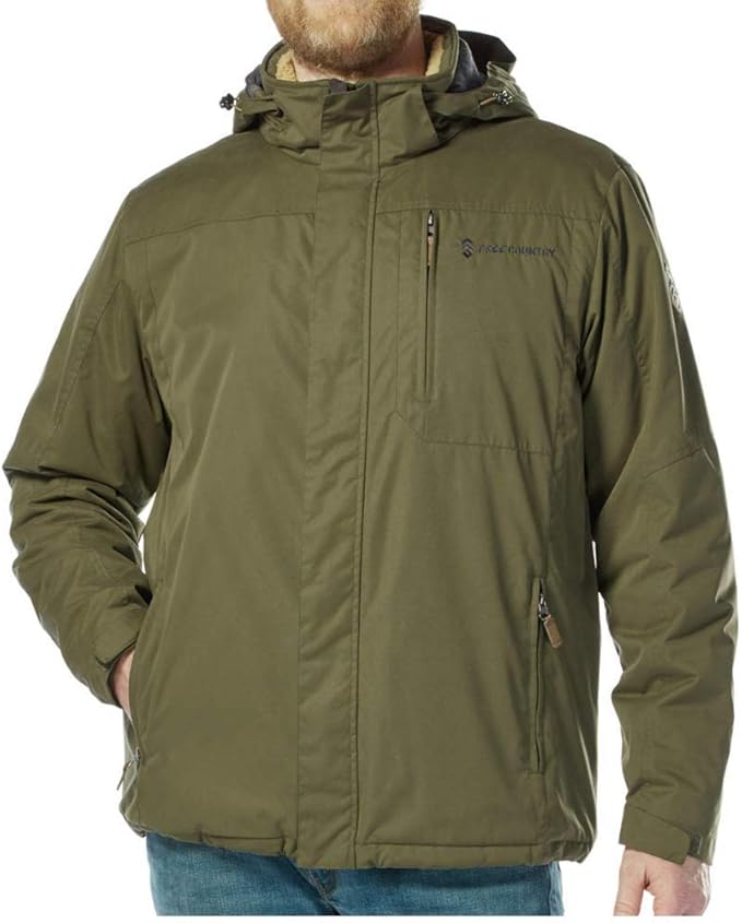 FREE COUNTRY Men's Microfiber Ridge Jacket In Dark Olive, XXL at Amazon Menâs Clothing store