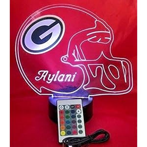 Green Bay Packers NFL Licensed Logo on Beautiful Acrylic LED Lamp Football Light Up Table Lamp Personalize, Our Newest Feature It’s WOW, With Remote, 16 Color Options, Dimmer, Free Engraved Great Gift 51tTliI phL