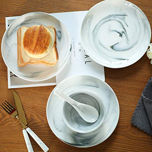 image for CERSIA 24-Piece Stoneware Marble Modern Dinnerware Set, Service for 4,