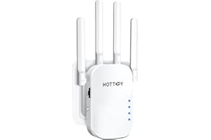HOTTOPY New 2024 WiFi Extenders Signal Booster for Home – 8200 sq ft Easy Setup WiFi Booster Wireless Router with Plug and Play Design White