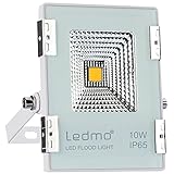 10W LED Flood Lights, Super Bright Work Lights, 50W Halogen Bulb Equivalent, IP65 Waterproof Security Lights, 800Lm 3000K Warm White Outdoor Floodlight Spotlight Lamp, Landscape Wall Light