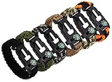 Bestsupplier Paracord Bracelet Kit Outdoor Survival Bracelet Camping Hiking Gear with Compass, Fire Starter, Whistle And Emergency Knife, Pack of 6