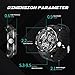 ETEVON Men’s ‘Air Force’ Stylish Big Face Analog Digital Watch with Soft & Light Silicone Band - Dual Time Zone - 30M Waterproof - EL Backlight, Fashion Military Outdoor Sport Watches for Men - Black