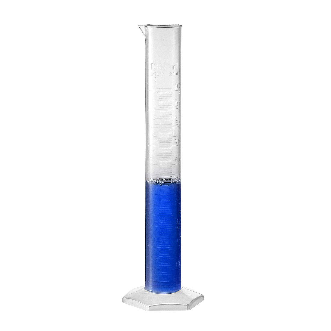 sourcing map Plastic Graduated Cylinder, 100ml Measuring Cylinder, Science Test Tube Beakers, Single Metric Scale - Image 4