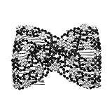 Lovef Petunia Multifunction Ez Magic Comb Stretchy Beaded Hair Comb in Small Beads Hairpin Plate Hair (White)