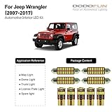 DODOFUN Deluxe Interior LED Lighting Kit for 2007-2017 Jeep Wrangler (9-pc Bulb 6000k)