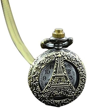 GlobalDealRetro Vintage Steampunk Quartz Necklace Carving Pendant Chain Clock Pocket Watch