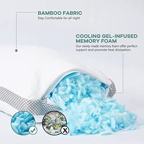 LOVTEX Shredded Memory Foam Pillow,Queen Size Bed Pillows for Sleeping