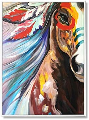 PRINTWL Hand Painted Abstract Horse Head Art Painting On Canvas Wall Art Wall Adornment Picture Painting For Living Room Home Decor