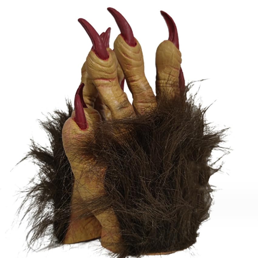 Halloween Scary Gloves Claws Glove Werewolf Glove Zombie Devil Gloves Long Nails Horror Gloves Wolf Furry Glove Fancy Dress Aaccessory Cosplay Glove Halloween Monster Glove Hairy Hands Gloves