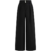 BTFBM Women Wide Leg Dress Pants 2026 High Waisted Button Pleated Business Casual Trousers Office Work Palazzo Pants