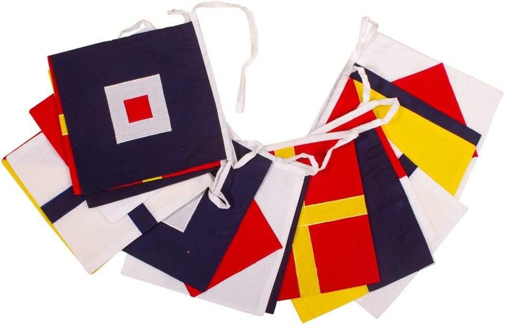 100% Cotton Bunting - Square Flags - 5m/16 Double Sided Flags - Nautical - The Cotton Bunting Company