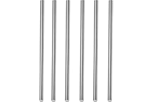 6 Pack 304 Stainless Steel Rods 6.35mm x 305mm,Phiowocx 1/4” x 12” Round Solid Rod Bar,Metal Smooth Steel Shaft Rods for DIY 