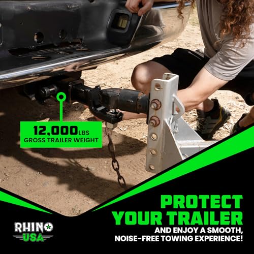 Rhino USA 2” Trailer Hitch Pin – Patented 5/8" Locking Receiver Pin for Class III/IV Hitches – Weatherproof, Anti-Theft, Debris-Protected – Tow Truck Ready – Black 1PK
