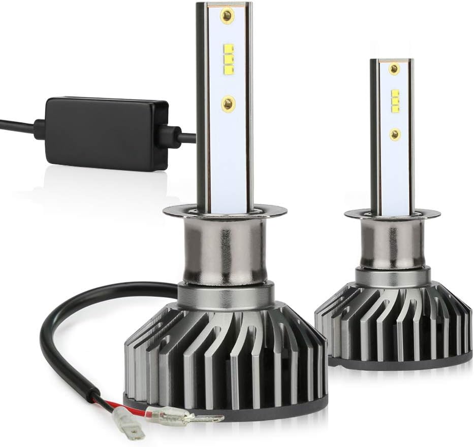 JAMIEWIN 12000LM H1 Led Headlight Bulbs ZES Chip 6000K Car Fog Light Bulb Replacement - 2 Pack