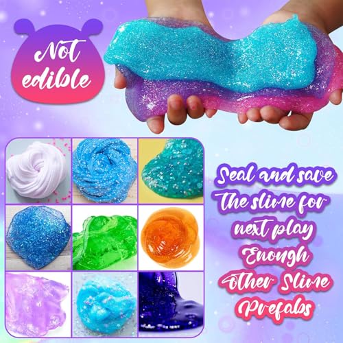 Beauenty Mermaid Slime Kit，Diy Slime Making kit for Kids,Mermaid Toys for Girls，Amazing Slimes to Make Butter Cloud & Foam Slimes,Fun Christmas New Year Birthday Gifts for Kids (style 1)