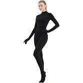 SUPRNOWA Full Body Unitard Turtleneck Spandex Footed/Footless Long Sleeve Unisex