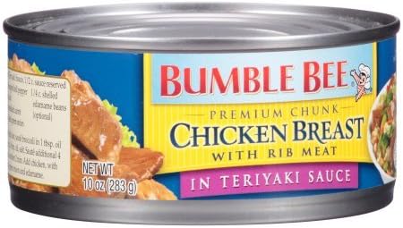 Bumble Bee Premium Chunk Chicken Breast with Rib Meat in Teriyaki Sauce 10 oz Can