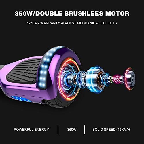 GeekMe Gyropode 6.5 Pouce Hoverboard électrique Auto-équilibré Bluetooth Intégré Moteur 700W pour Enfants et Adultes