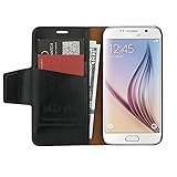 Galaxy S6 Case, aLLreLi [Luxury Edition] Galaxy S6 Wallet Case [Ultra Slim] [Black] Premium PU Leather Flip Cover - Verizon, AT&T, Sprint, T-Mobile, International, and Unlocked - Leather Case for Samsung Galaxy SVI 2015 Model