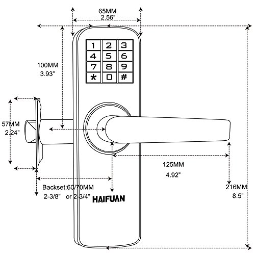 HAIFUAN Security Digital Keyless Code Door Lock, Unlock with Code And Key(HFAM5-R)