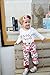 CPEI 4Pcs Baby Girls Clothes Set, Daddy's Princess Printed Romper Tops+Floral Pants+Hat+ Flower Headband (Rose, 0-3 Months)