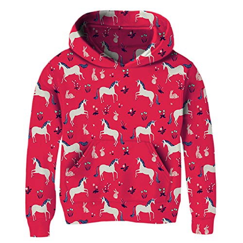 Kid Pony Polyester Long Sleeve Outerwear Novelty Hooding Watermelon Red Hoody 7 Years Old
