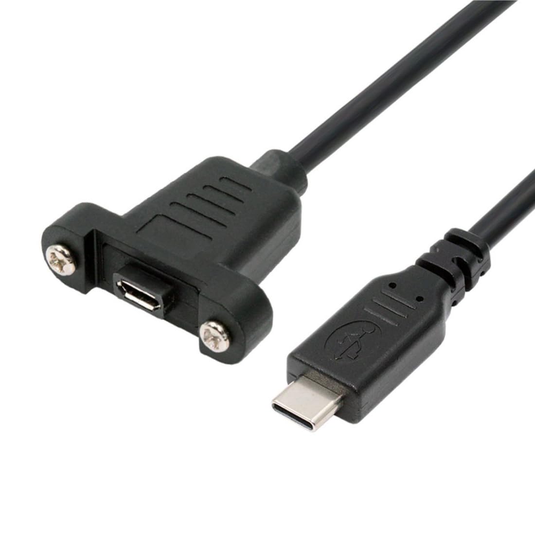 Photo 1 of chenyang USB C to Micro USB 2.0 5Pin Data Charge Extension Cable with Panel Mount Holes 50cm