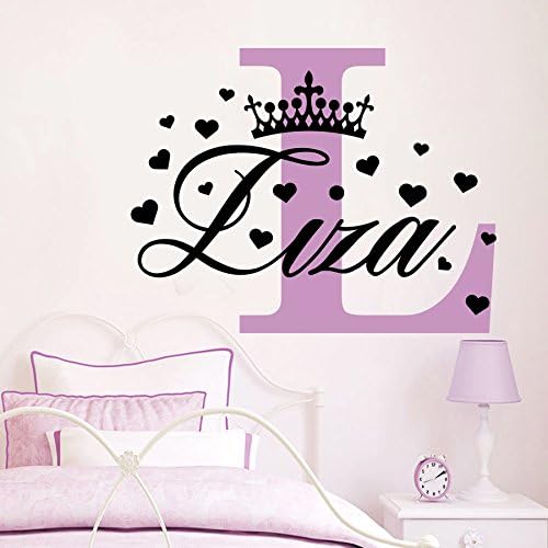 2016 Newly Custom-made Personalized Name Princess Crown Wall Sticker Kids Girls Bedroom Vinyl Wall Decor Decoration