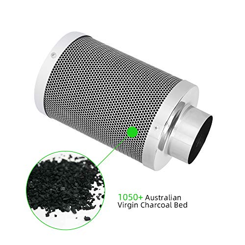 CoolGrows 4 inch Air Carbon Filter with Reversible Flange Odor Control