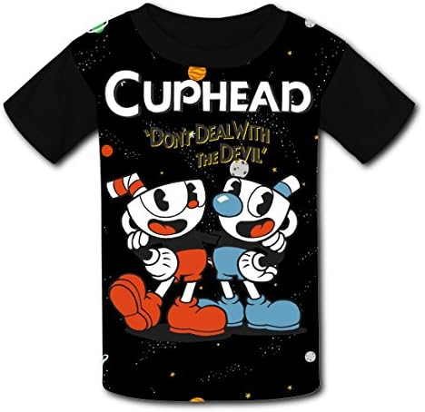 cupx-hear Kids Youth Medium Short Sleeve T Shirt Tee For Girls (Black) M