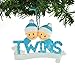PERSONALIZED CHRISTMAS ORNAMENT TWINS BLUE TWO BOYS BROTHERS