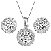 YiYi Operation Jewelry Sets Silver Necklace Earrings Chain Cubic Zirconia Women's Wedding