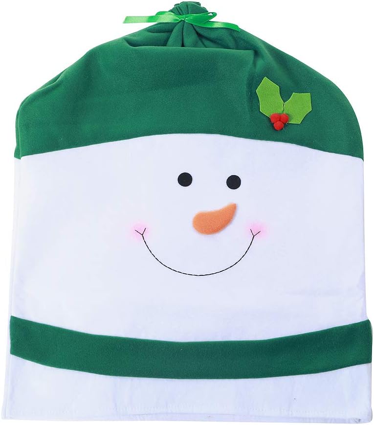 Sattiyrch Christmas Snowman Chair Covers Set of 6,Novelty Party Holiday Dining Chair Slipcovers for Kitchen,Bar or Restaurant,23"(H) 20.5"(W): Kitchen & Dining