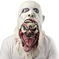 Monstleo Halloween Mask Scary Bleeding Zombie Horror face mask for Adults