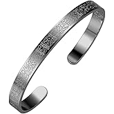Leaocean AYATUL KURSI CUFF | WOMEN Serenity Prayer Personalised Bracelet Allah Islam Muslim Stainless Steel Bangle Ayatul Kur