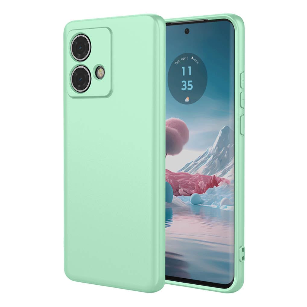 SEAHAI Case for Motorola Edge 40 Neo, Ultra Thin Silky-Soft Touch Liquid Silicone Phone Cover with Shockproof Airbag Design, Premium TPU Bumper Fashion Case - Light Green