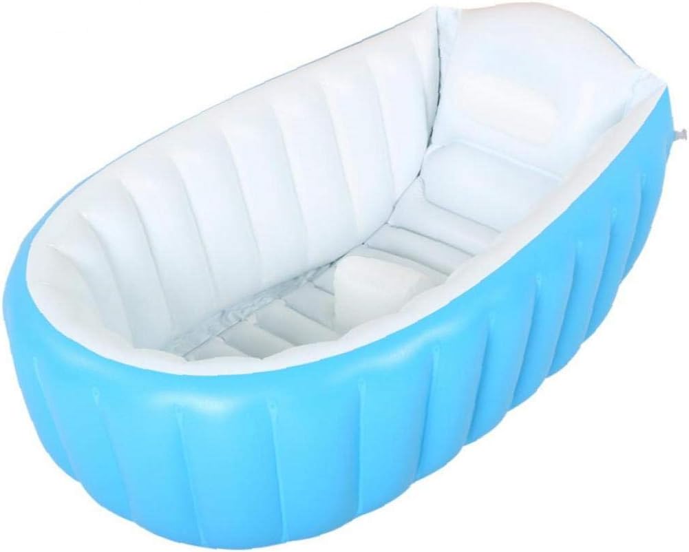 IUwnHceE 1pcs Inflatable Bathtub Large Capacity Plastic Air Swimming Pool Foldable Travel Air Shower Basin for Baby Infant Toddler Blue