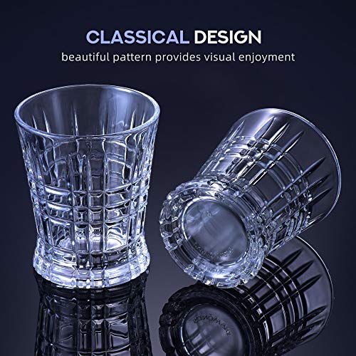 Whiskey Glasses SET OF 6 Premium Fashion Glass set - Lead Free Glass Cups and Tasting Tumblers for drinking Scotch, Bourbon. Irish whiskey, Brandy - Luxury Gifts for Men Women
