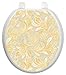 Toilet Tattoos, Toilet Seat Cover Decal,Antique Gold Paisley, Size Round/standard