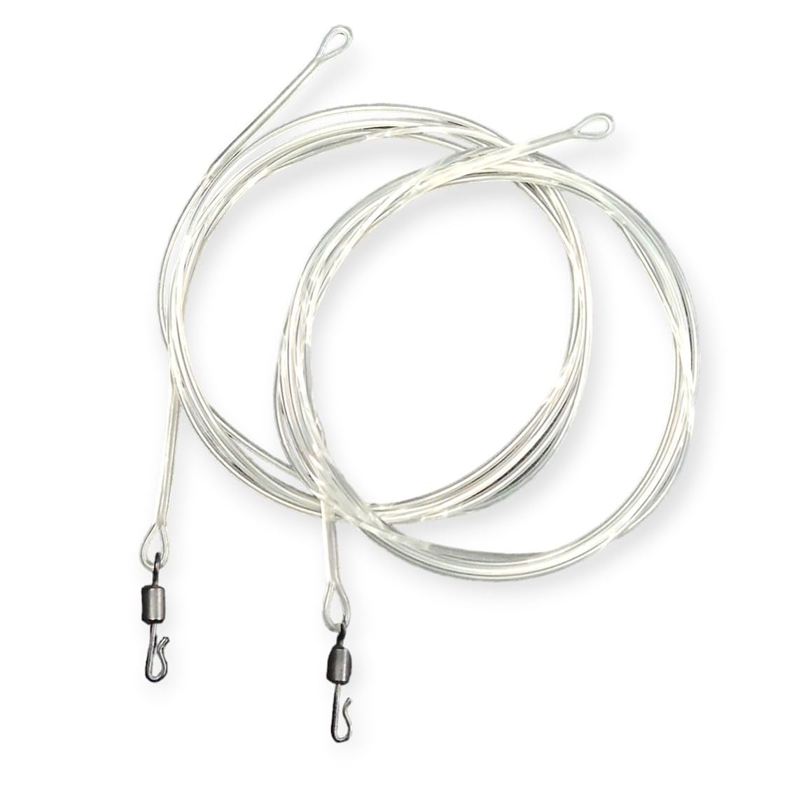 Twin pack fluorocarbon carp Leaders Quick Change swivels fused loop 3 colour options (Clear)