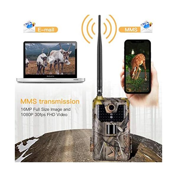 HUJUNG 4G Wildkamera Fotofalle 16MP 1080P mit Handy übertragung, Jagdkamera 4G GSM GPRS Low-Glow 940nm IR-LEDs, Infrarot… – Bild 4