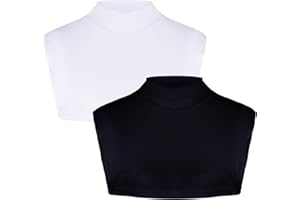 Sucrain 2 Pcs Detachable Fake Turtleneck Dickey Collar Half Top Mock Blouse Collar High Warmer Turtle Neck for Women Men Blac