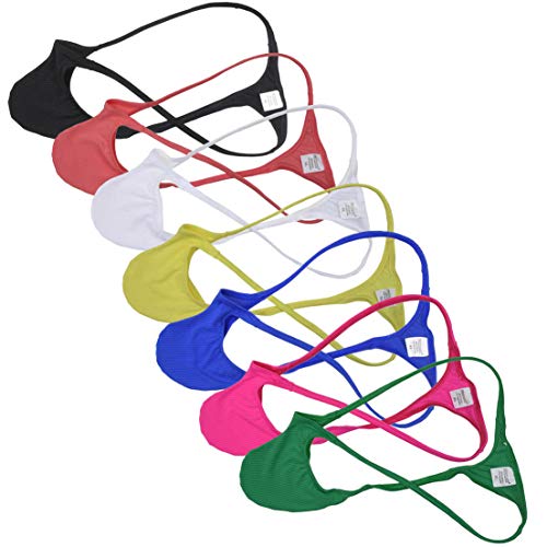 OROCOJUCOMen Pouch Thong String T-Back Spandex Underwear Mini Bikini Jockstrap Tanga